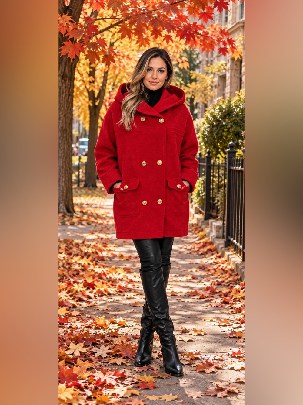 Vintage Versace Jeans Couture Red Mohair Wool Coat Italy S